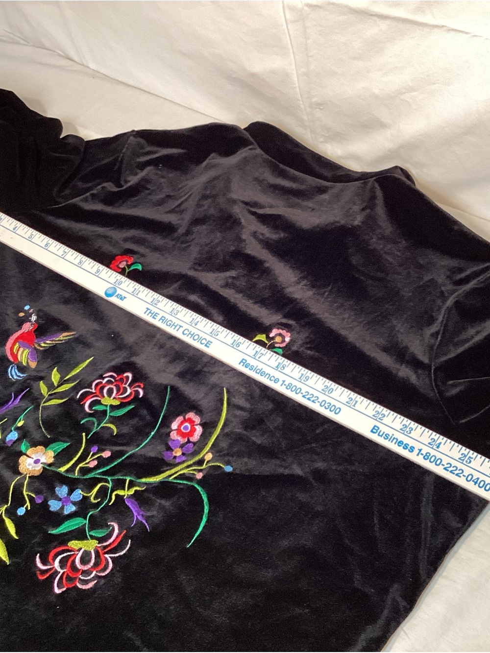 Black Velour Embroidered Susan Graver Floral Button Up Jacket Women’s Size 1X - Picture 11 of 12